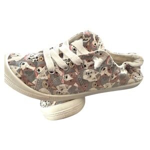 Isaac Mizrahi New York Reesa Dog Print Canvas Slip On Sneakers Gray Womens‎ 9M